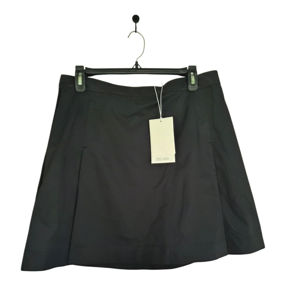 NWT COS Shell Panel A-Line Mini Skirt Black Lyocell Blend Women's Medium